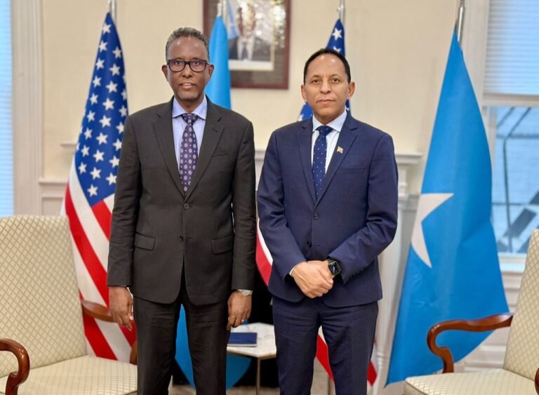 H.E. Charge’ d’Affaires Berhane Gebrehiwet with Amb. Dahir Hassan Abdi of Somalia